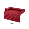 thumbnail image 2 of Greeniant Amigo peludo del colchón impermeable de la cama del perro seco y acogedor con la estera resistente al agua de la almohada del animal Hábitats y jaulas para animales pequeños rojo 90*90, 2 of 6
