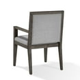 thumbnail image 4 of Benjara Mod 23 Inch Dining Armchair, Rubberwood, Fabric, Set of 2, Ash Gray, 4 of 5