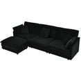 thumbnail image 6 of L-shaped Convertible With , 4 Seater In Black Towel Fabric Sectional For Living Room, 6 of 6