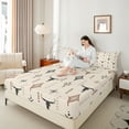 thumbnail image 4 of Manfei Vintage Cow Skull Bed Sheets 4 Pieces, Rustic Lodge Cabin King Sheets, Bohemian Aztec Sheet Set, Beige Brown Black Bedroom Decor, 4 of 7