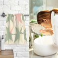 thumbnail image 7 of Yayeee 100% Cotton Hand Towels for Bathroom 16" x 28" Soft Absorbent Kitchen Towel, Pink and Green Geometric, 7 of 7