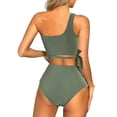 thumbnail image 2 of LAnHeqPQp One Shoulder Womens Bikini Sets High Waisted Bathing Suits for Women Tie High Cut Swimsuits, 2 of 10