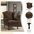 thumbnail image 3 of UIXE Wingback Accent Chair, Armchair for Living Room, Traditional Sofa Chair with Comfy Upholstered Seat & Retro Wood Legs, Cranberry, 3 of 5