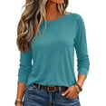 thumbnail image 2 of Long Sleeve Shirts For Women Casual Tops Fall Outfits 2026 Winter Clothes Breathable Comfort Lightweight Basic Tees Solo Or Layered, 2 of 5