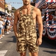 thumbnail image 2 of 250th Anniversary American Flag Overalls for Men Patriotic Bib Overalls Shorts Loose Fit USA Print Coveralls Independence Day Casual Summer Outfit, 2 of 4