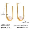 thumbnail image 6 of PISONIC Pearl Hoop Earrings for Women, U Shaped Huggies Earrings, Pearl Earrings Hypoallergenic U Earrings Jewelry, 6 of 6