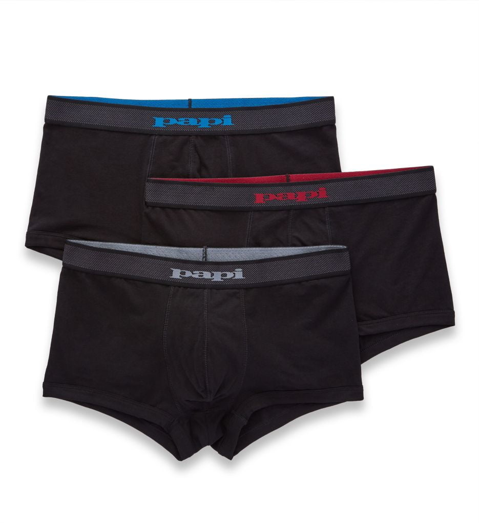 Men's Papi 980529 Texture Cotton Stretch Brazilian Trunks 3 Pack