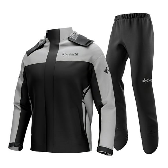 Chaquetón Traje de lluvia impermeable para motocicleta Hombres Mujeres Ciclismo Chaqueta y pantalone SULAITE Chaquetón