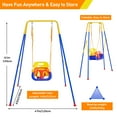 thumbnail image 6 of FUNLIO 3-in-1 Toddler Swing Set with 4 Sandbags, Indoor/Outdoor Baby Swing with Foldable Metal Stand, Kids Swing Set for Backyard, Clear Instructions, Easy to Assemble & Store, 6 of 8