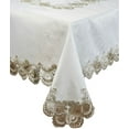 thumbnail image 1 of Lace Tabecloth -White/Brown, 54x72 Inch, 1 of 2