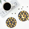 thumbnail image 4 of Vsdgher Moon Bear Leather Coasters for Drinks, Durable Drink Coasters 4 Set for Tabletop Protection, Luxurious Home Décor and Housewarming Gift ( {designName})Round Shape, 4 of 6