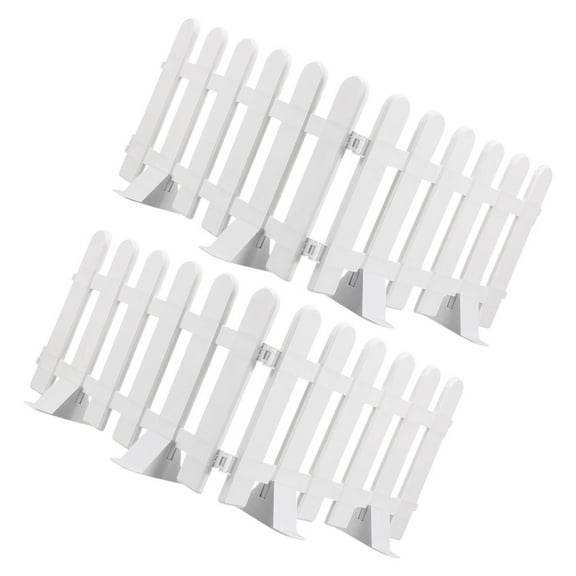 WORGEOUS  4 Pcs Garden Fence White Picket Decorative Panel Landscape Edging