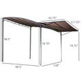 thumbnail image 3 of Outsunny 10x8ft Patio Metal Gazebo with Extendable Side Awning Outdoor Shelter Garden Sun Shade Canopy Deck Door Window Awning Brown, 3 of 10