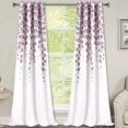 thumbnail image 2 of Alishomtll Modern Purple Flowers Light Filtering Curtains, 52 x 84 in (2 Panels), 2 of 7