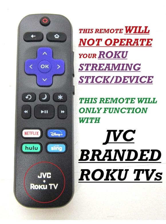 Pre-Owned JVC Roku TV Remote *NOT FOR ROKU STREAMING DEVICES* 3226000885