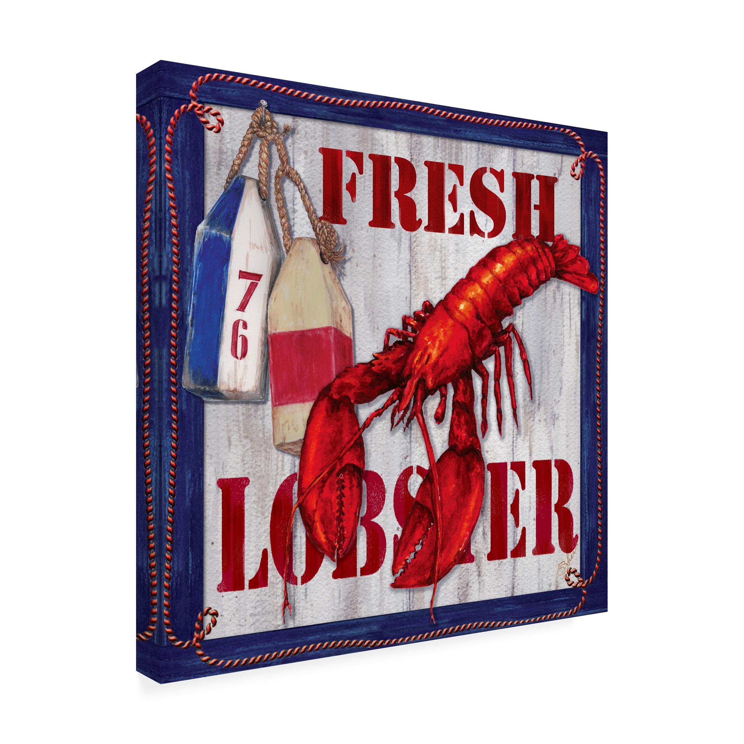 Sher Sester 'Fresh Lobster Sign 2' Outdoor Canvas 18x18