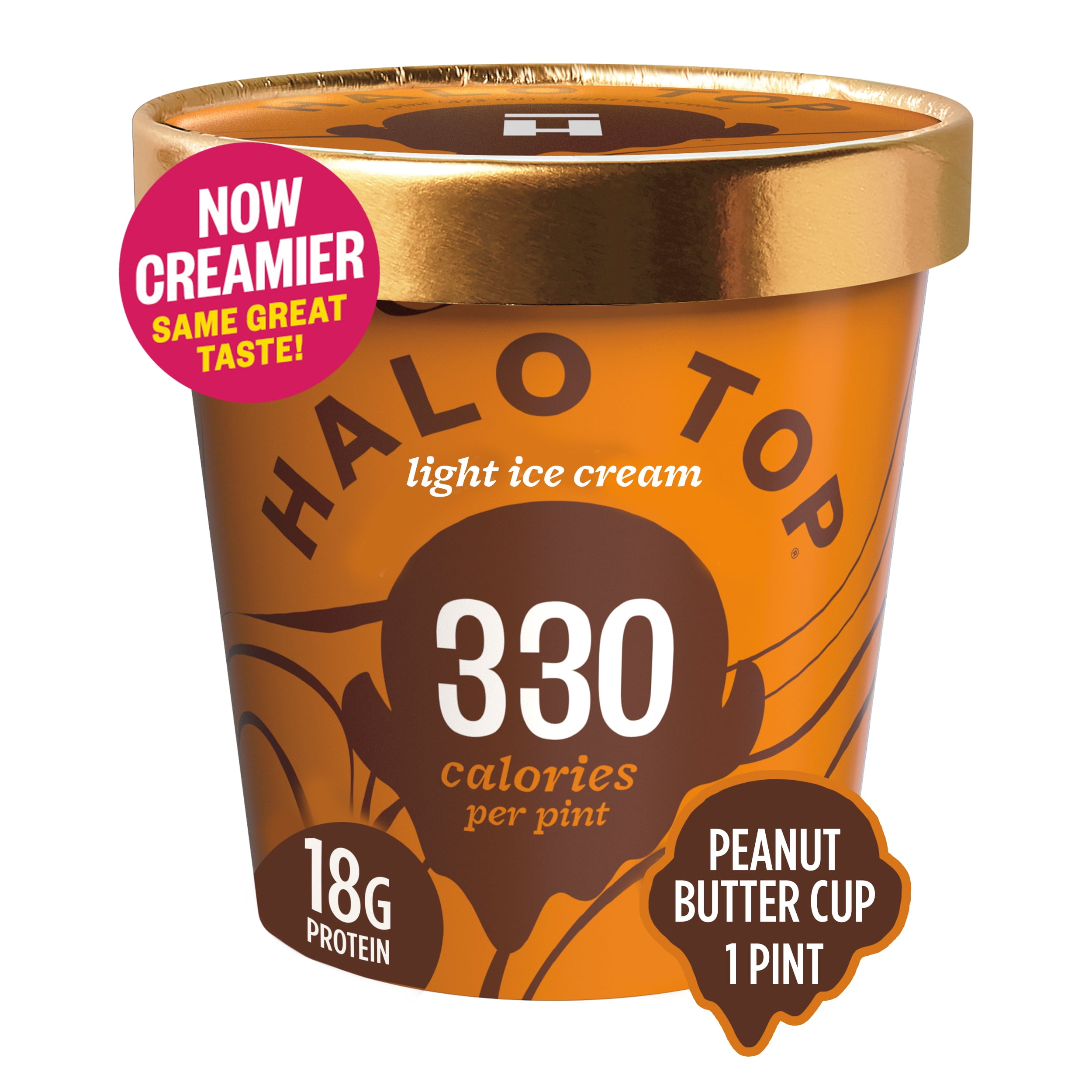 Halo Top Peanut Butter Cup Light Ice Cream Fl Oz Pint Walmart Com