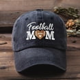 thumbnail image 2 of Sun Hats for Women Unisex Football Mom Embroidered Washed Casual Breathable Baseball Cap Black One Size, 2 of 7