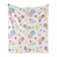 thumbnail image 1 of Pastel Soft Flannel Fleece Throw Blanket, Watercolor Texture Liquid Paint Drops Dots Aquarelle Art Style Romantic Colorful, Cozy Plush for Indoor and Outdoor Use, 50" x 70", Multicolor, by Ambesonne, 1 of 6