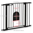 thumbnail image 3 of PawHut 30"-41" Extra Wide Pet Gate Barrier with Small Door, 30"H, Black, 3 of 10