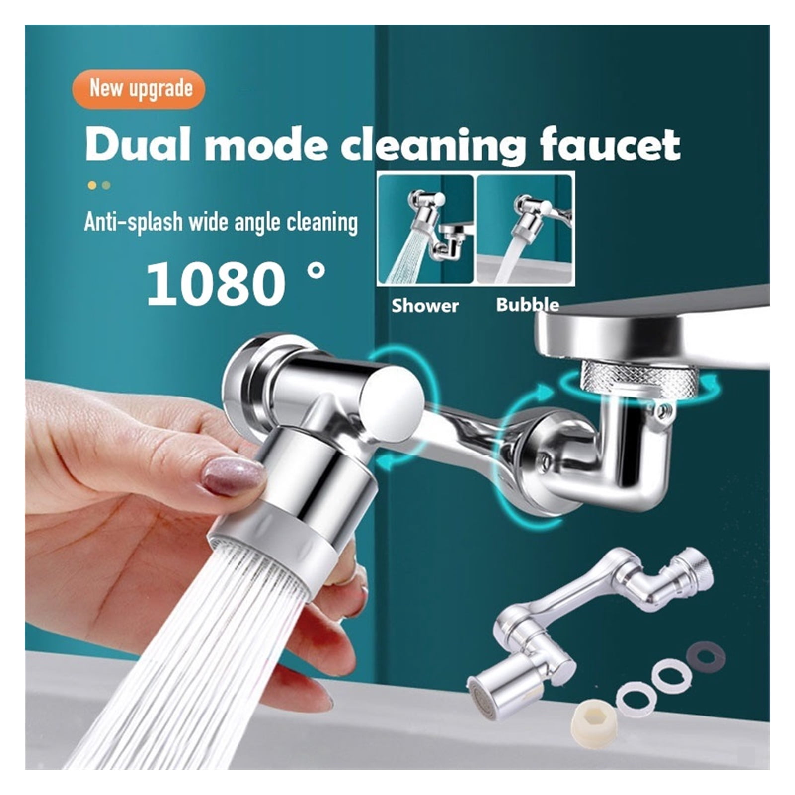 Universal 1080° Rotatable Faucet Aerator Extender Plastic Splash Filter Faucets Bubbler Nozzle Robotic Arm For Kitchen Bathroom ,Water Saving