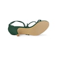 thumbnail image 5 of BLISSFUL STEP Women's Back to School Straps Kitten Heel Lace Up Sandals Green 8.5, 5 of 7