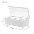 thumbnail image 3 of Storage Bench Ottoman, Beige Upholstered Flip Top Entryway Bench with Button Tufted Top and Rubber Wood Legs, Footstools Easy to Assemble for Bedroom End of Bed Couch, LJ2244, 3 of 9