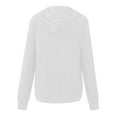thumbnail image 2 of TQWQT Hoodies for Women Fall Sweaters Winter Zip Up Long-Sleeved Knitted Hooded Cardigan Sweater White 2XL, 2 of 6