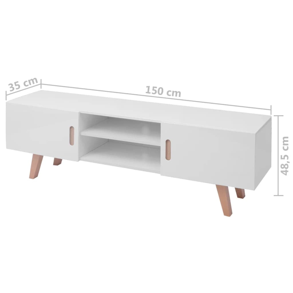 Tv Stand Mdf 59 X13 8 X19 High Gloss White