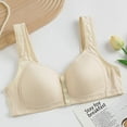thumbnail image 3 of LYEAA Women Bras Plus Size Front Close Push up Lightly Lined Wireless Daily Bras Wirefree Wide Strap Lift Soft Bralette No Wire Breathable Comfort Sleeping Bras for Elderly Beige 40/90, 3 of 8