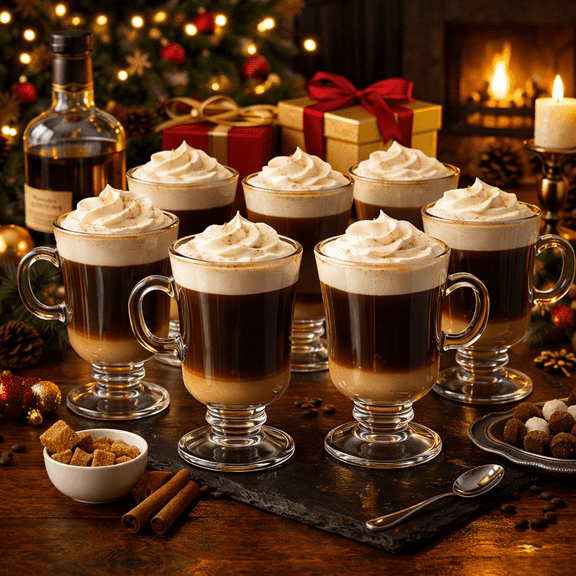 Set of 9 8oz Glass Coffee Mugs with Handles, Clear Cups for Hot & Cold Drinks, Coffee, Latte, Cappuccino & More