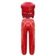 thumbnail image 3 of Sholeno Girls Sequins Sleeveless Zipper Hooded Top with Metallic Pants Set Club Jazz Hip Hop Disco Dance Outfits Red 6, 3 of 7
