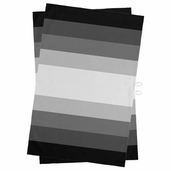 Black Grey Ombre Kitchen Towels Set of 2, Water Absorbent Dish Towel, Modern Abstract Art Farmhouse Striped Decorative Hand Towels - Quick Drying Cloth for Cooking Baking, 18x28 Inch
