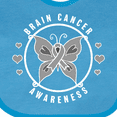 thumbnail image 4 of Inktastic Brain Cancer Awareness with Grey Ribbon and Butterfly Boys or Girls Baby Bib, 4 of 4