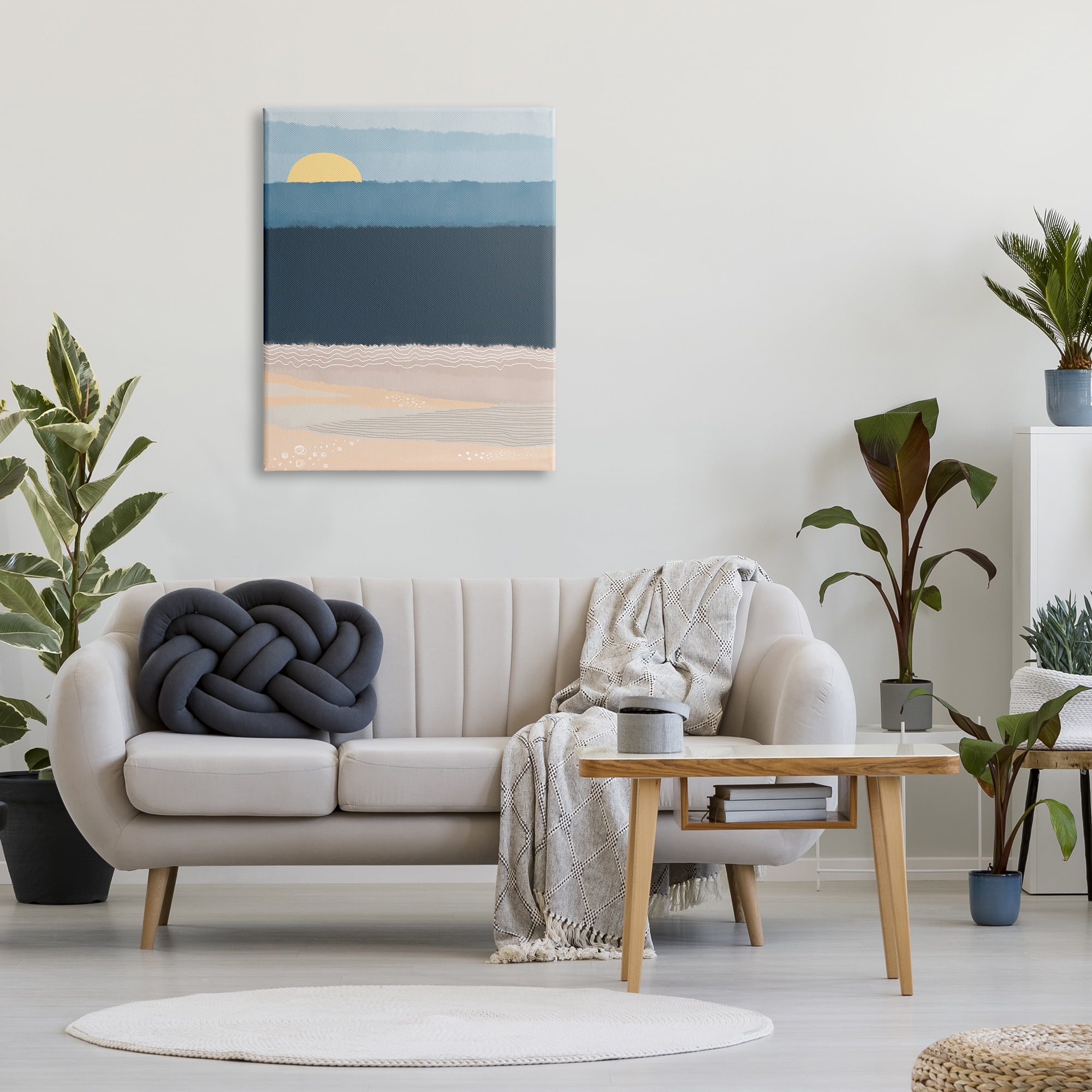 Stupell Industries Abstract Ocean Shore Shining Sun Over Coast Graphic Art Gallery Wrapped Canvas Print Wall Art, Design by Darlene Seale