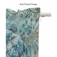 thumbnail image 5 of Coastal Turtle Kitchen Valances for Windows Farmhouse Linen Window Valance Curtain for Living Room Window Treatment Ocean Starfish Abstract Flower Marine Valance Rod Pocket Topper Drape, 42 x 18 Inch, 5 of 6