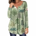thumbnail image 1 of Pntutb Mujer Casual Navidad Impreso Jersey Cuello Redondo Manga Larga Botones Blusa tops Pntutb Pntutb-2316, 1 of 6