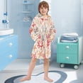 thumbnail image 5 of FORMRS Niños Bathrobe Unisex Hooded Robe Soft Plush Pajamas Sleepwear, Size 7-9T, Retro Starfish, 5 of 7