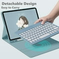 thumbnail image 6 of Keyboard Case with Pencil Holder for iPad Mini 1/2/3, Slim Folio Cover with Detachable Bluetooth Keyboard, Green, 6 of 7