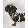 thumbnail image 2 of Fab Funky 20x24 Gold Ornate Wood Framed with Double Matting Museum Art Print Titled - Dachshund and Tiara, 2 of 4