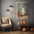 thumbnail image 2 of Funny Ghost By The Smile Pumpkin Print Poster, Ghosts Art Print, Halloween Art Print, Halloween Decor, Spooky Vintage Halloween, Print Wall Art, Halloween Gift, 2 of 7