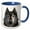 Blue/White, variant on 3drose, Grey Dire Wolf Portrait Looking Forward, 11oz Two-tone Yellow Mug