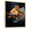 thumbnail image 2 of Designart "Dive An Fishing Dynamic wall art" Animals Floater Framed Wall Art Living Room, 2 of 7