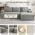 thumbnail image 6 of 96" Boneless Cloud Couch with Chaise, Modular Sectional Sofa for Living Room, No Assembly Required, Deep Seat Corduroy Couch,Light Gray, 6 of 7