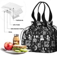 thumbnail image 4 of Halloween Skeleton Fun Pattern Drawstring Lunch Bag Women - Drawstring Lunch Bag Insulated for Work Office - Stain-Resistant Large Lunchbags for Women with Multi-Pockets, 4 of 6
