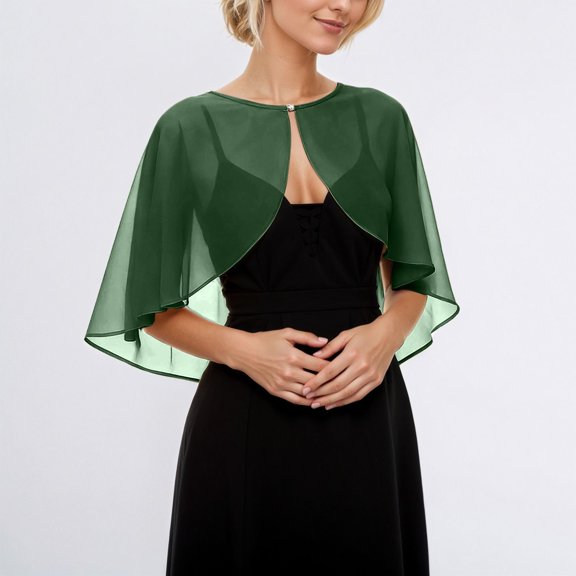 Elegant Chiffon Bridal Wrap Shawl Summer Lightweight Cover Up Scarf Evening Wear Wedding Party Beach Formal Occasion Shawl with Sleeves And Pockets for Women