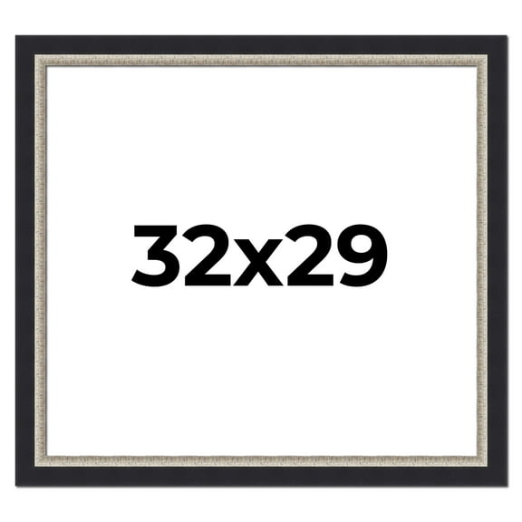 32x29 Frame Black Real Wood Picture Frame Width 2.25 Inches | Interior Frame Depth 0.5 Inches |