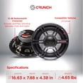 thumbnail image 4 of Crunch CS655 6.5" 2-Way Full Range Car Audio Speakers, 300W Peak Power, 2 Pack, 4 of 10