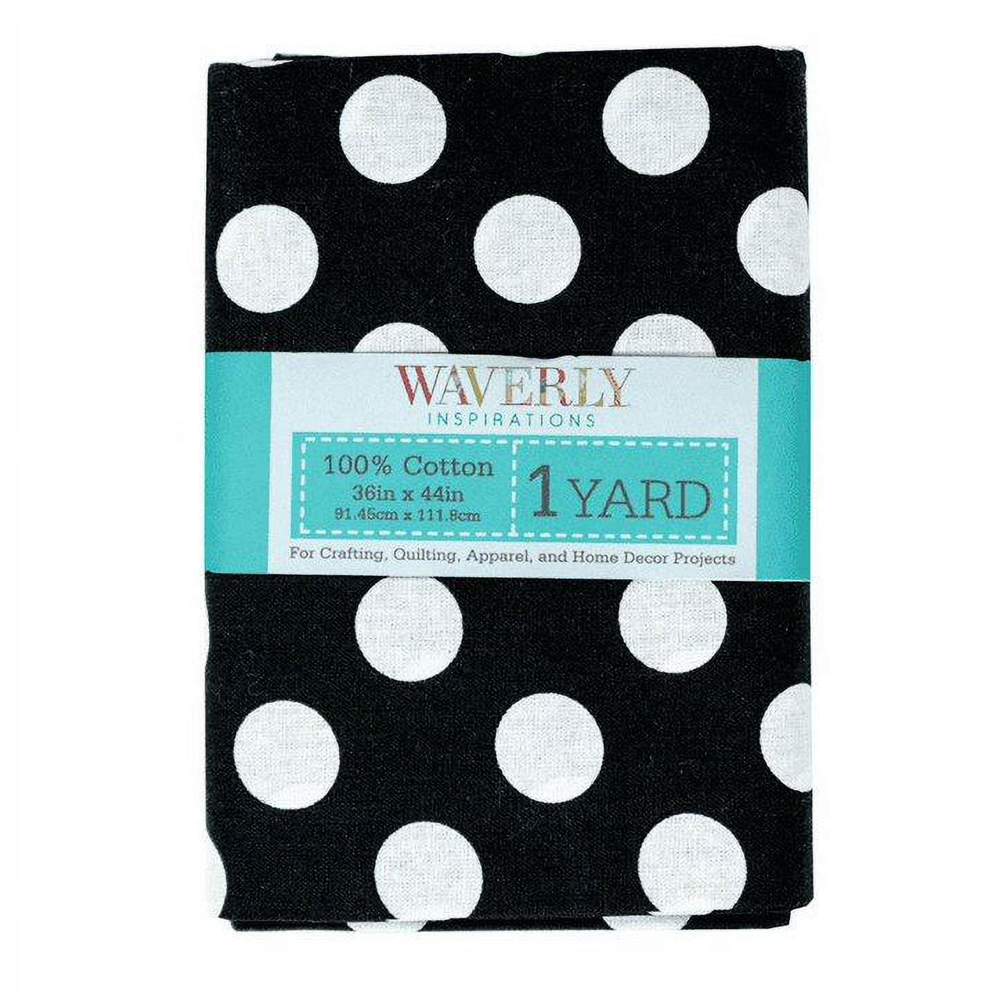 Waverly Inspirations 44" x 1 Yard Cotton Precut Large Dot Onyx Color Sewing Fabric, 1 Each - image 2 of 3