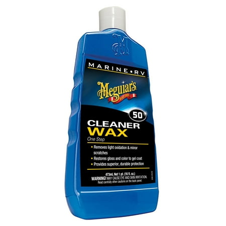 Meguiar's M5016 Marine/RV One Step Cleaner Wax, 16 fl (Best Wax For Gelcoat Rv)